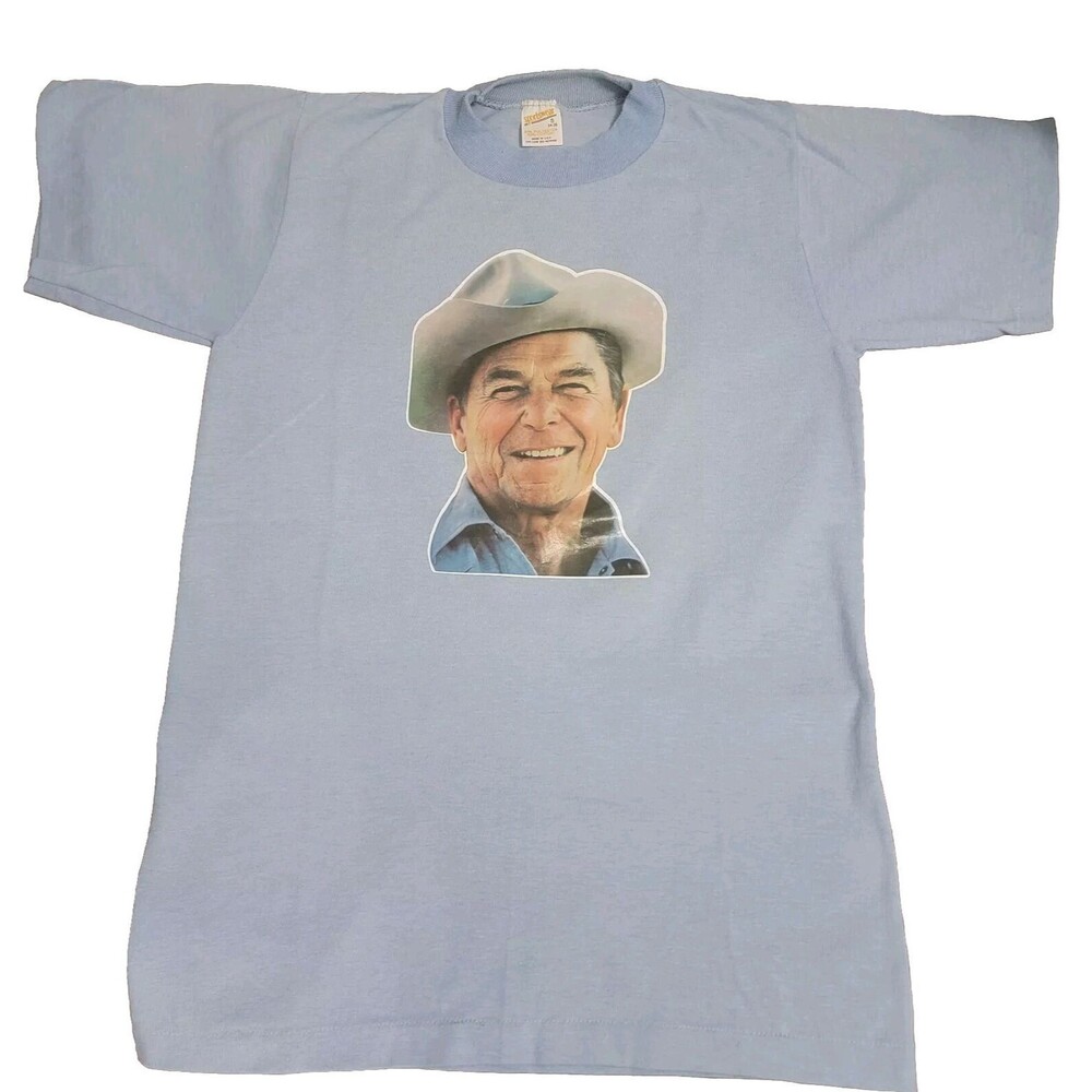 Vintage Ronald Reagan USA President 80s Adult Small Republican Tee